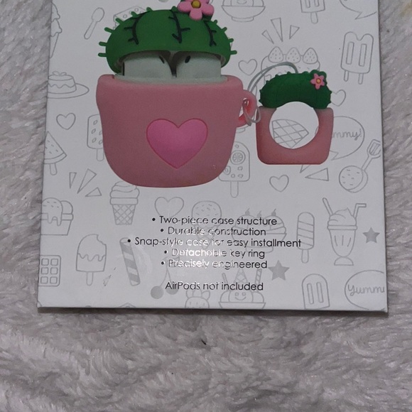 AirPods Cactus Silicone Case Cover with Keyring - Picture 3 of 3